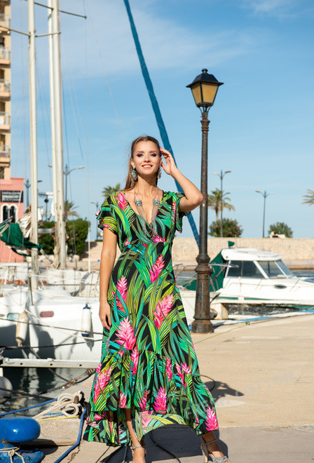 21A-208/1 V Dress M,L,XL,2XL(4), 141 см, viscose | fresh-cotton.com