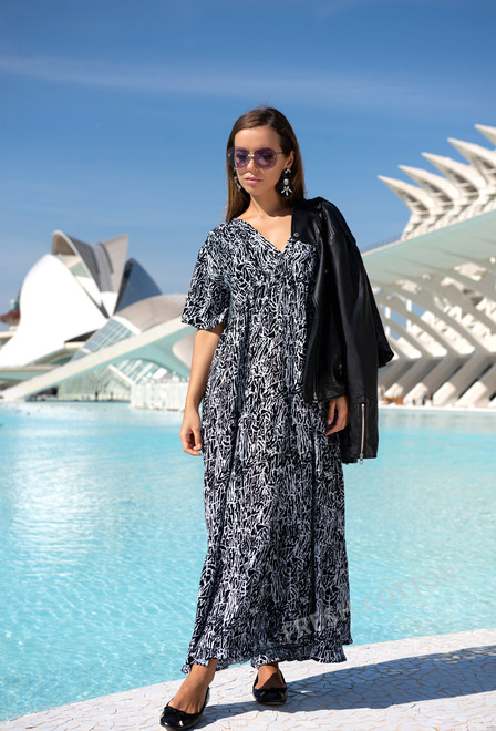 21NI-369 V Dress M/L, XL/2XL (2), 136 cm, viscose | fresh-cotton.com