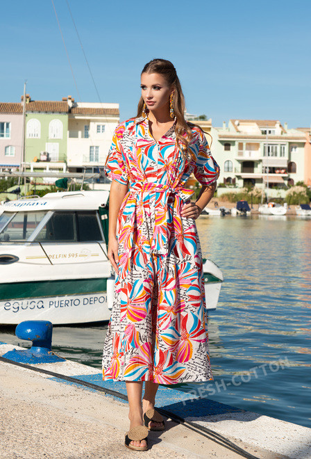 21NI-377/2 C Dress S,M,L,XL(4), 132 cm, cotton | fresh-cotton.com