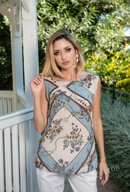21NI-383 V Blouse S,M,L(3), 65 cm, viscose | fresh-cotton.com