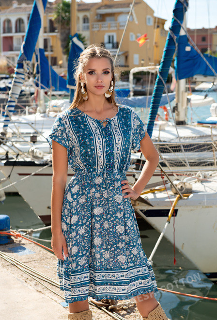 promocion 7.5e 21NI-327/2 V Vestido M,L,XL,2XL(4), 100 cm, viscosa | fresh-cotton.com
