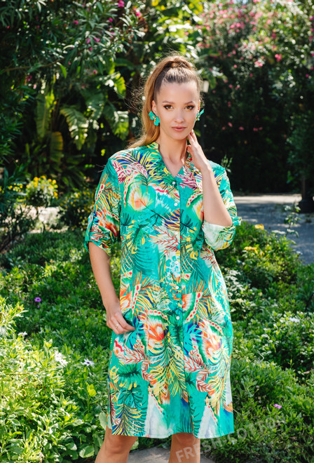 4048 EF-20 V Dress, S,M,L(3), viscose. 102 cm | fresh-cotton.com