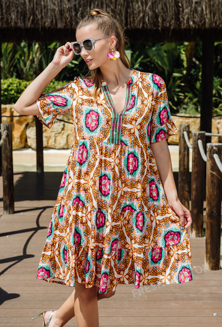 4019 EF-8 VM Vestido, S,M,L(3), modal viscosa. 95 cm | fresh-cotton.com