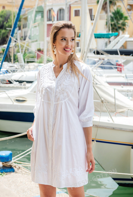 4064 F белый C (XL), хлопок. Туника, 88 см | fresh-cotton.com