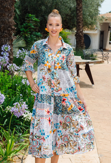 4227 A-35 C S,M,L,XL(4), algodon. Vestido, 115 cm | fresh-cotton.com