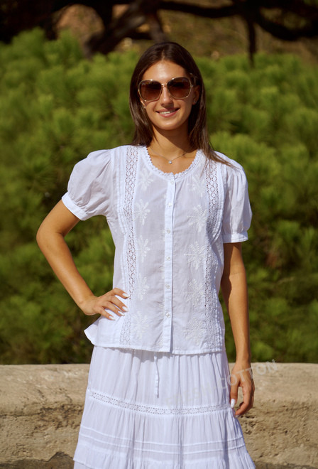 6103F Blusa S,M,L(3). blanco, algodon | fresh-cotton.com