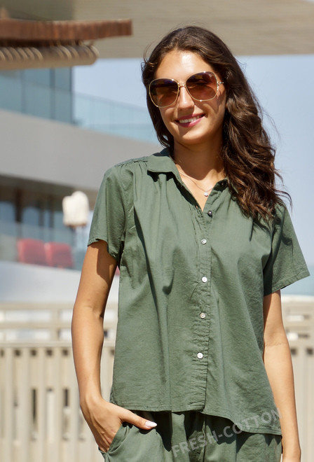 6188E-O[XL] Blusa con botones (XL), algodon | fresh-cotton.com