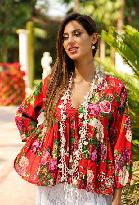 213 A-1c Blouse S,M,L(3), 62 cm, cotton | fresh-cotton.com