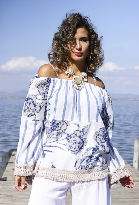 216 A-1c Blouse S,M,L(3), 56 cm, cotton | fresh-cotton.com