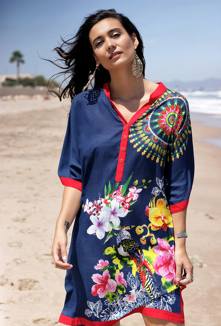 122 I-2[F] Tunica talla unica, 96 cm, viscosa | fresh-cotton.com
