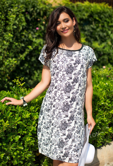 442 I-1c Dress L,XL,2XL,3XL(4), 97 cm, cotton | fresh-cotton.com