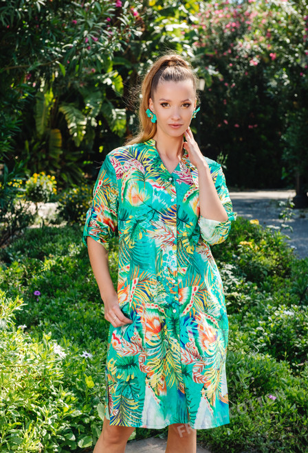 4048 EF-20 V Dress, S,M,L(3), viscose. 102 cm | fresh-cotton.com