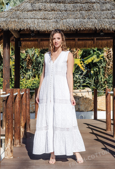 5087 F white Cm Dress M/L (2), cotton, 140 cm | fresh-cotton.com