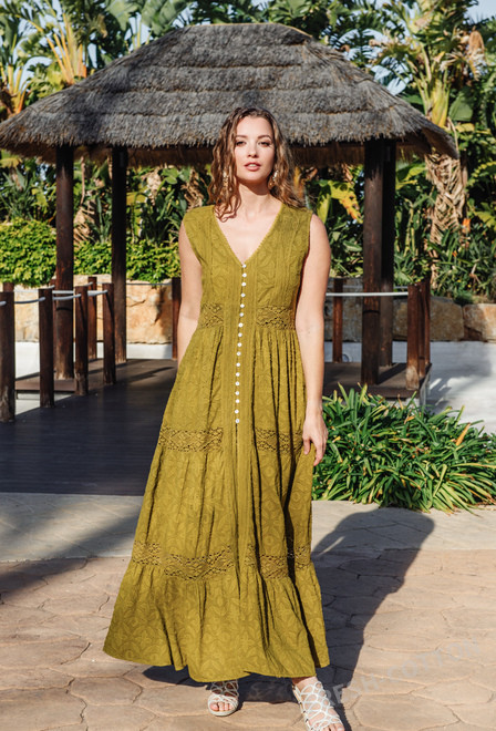 5087 F mustard C Сукня M/L, бавовна, 140 cm | fresh-cotton.com