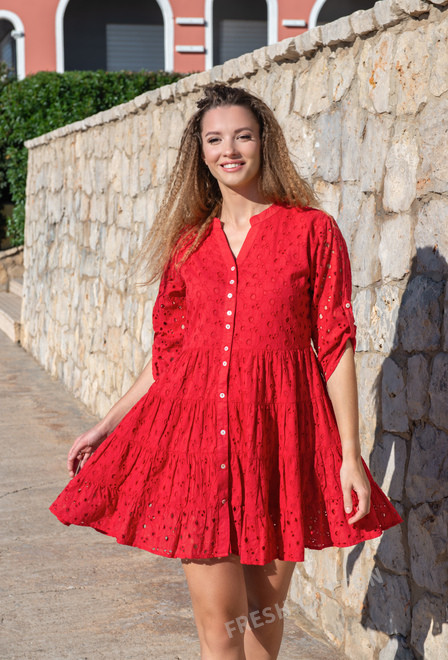 5066 F red Cm Сукня XL/2XL, бавовна, 90 cm | fresh-cotton.com