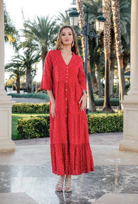 5085 F red C Dress XL/2XL (2), cotton, 140 cm | fresh-cotton.com