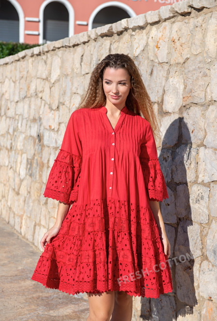 5065 F red C Dress XL/2XL (2), cotton, 100 cm | fresh-cotton.com