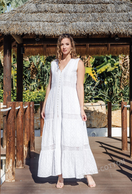 5087 F white Cm Платье XL/2XL, хлопок, 140 cm | fresh-cotton.com