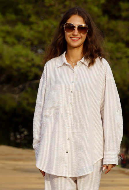 6186E-BG Блуза-сорочка, M,L,XL (3), бавовна | fresh-cotton.com